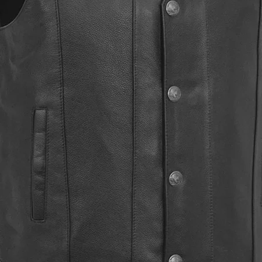 Gun Runner Men's Motorcycle Western Style Leather Vest Men's Leather Vest First Manufacturing Company
