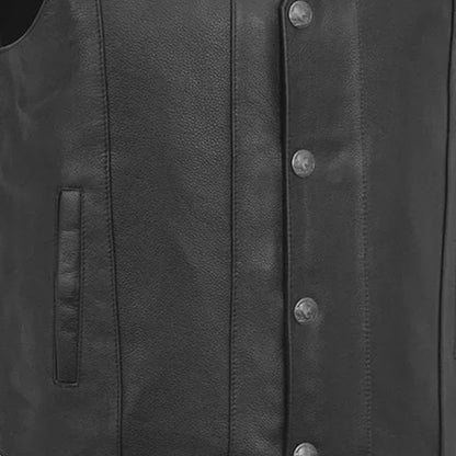 Gun Runner Men's Motorcycle Western Style Leather Vest Men's Leather Vest First Manufacturing Company