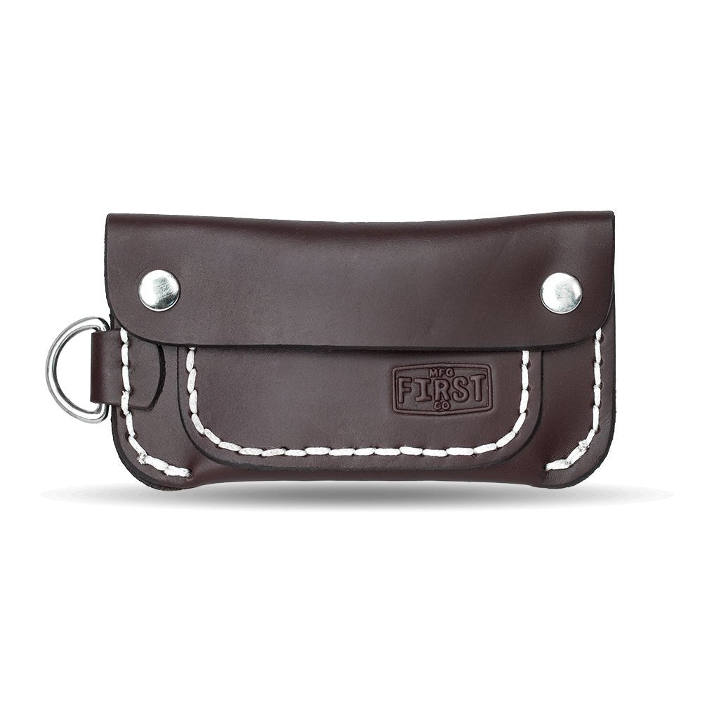 Half Trucker Leather Wallet Leather Wallet First Manufacturing Company Brown
