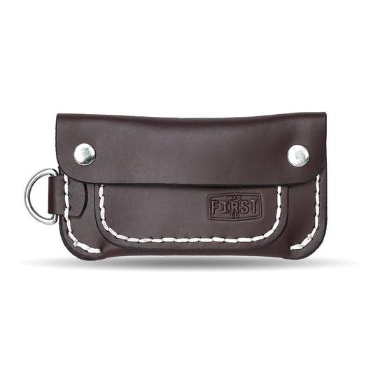 Half Trucker Leather Wallet Leather Wallet First Manufacturing Company Brown