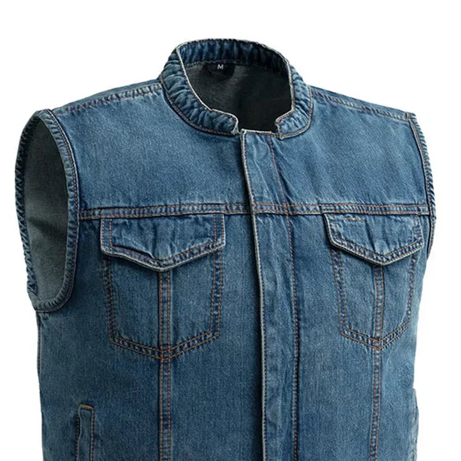 Havoc Men's Denim Motorcycle Vest Men's Denim Vest First Manufacturing Company