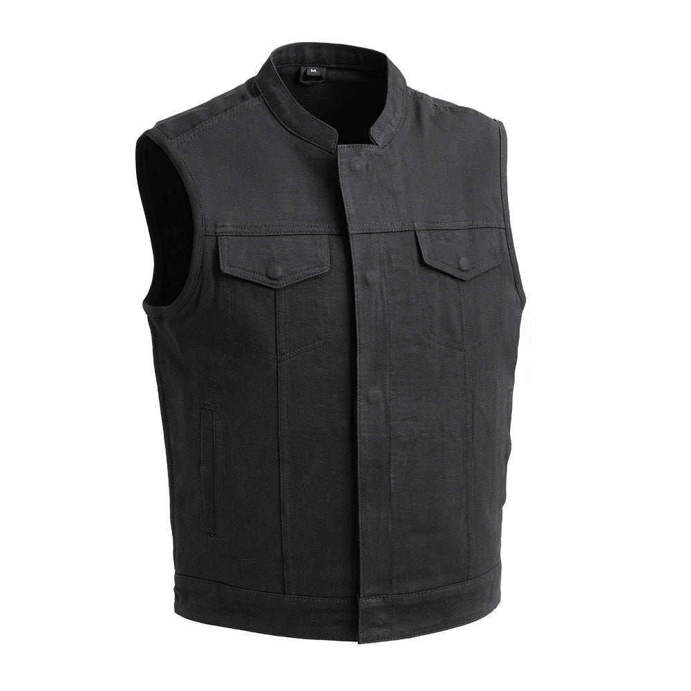 Havoc Men's Motorcycle Twill Vest Men's Twill Vest First Manufacturing Company Black S