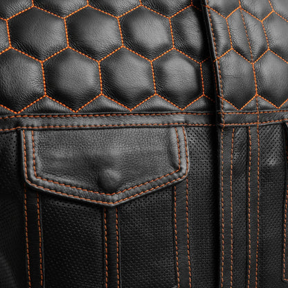 Hornet Perforated Men's Club Style Leather Vest Men's Perforated Leather Vest First Manufacturing Company