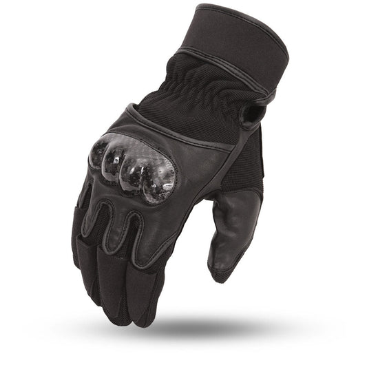 Hurricane Men's Motorcycle Leather Gloves Men's Gloves First Manufacturing Company Black XS