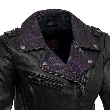 Iris - Women's Motorcycle Leather Jacket Women's Leather Jacket First Manufacturing Company