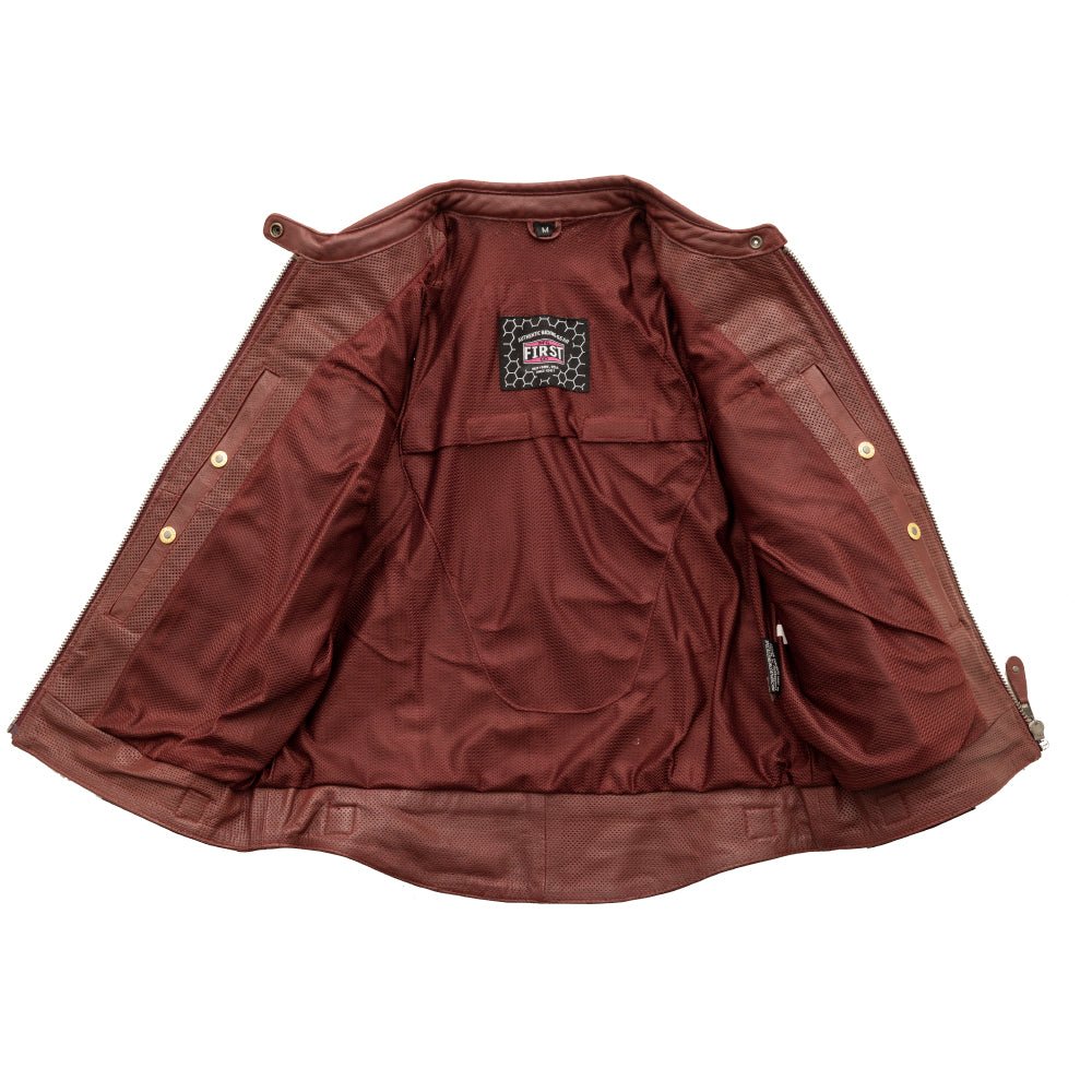 Jada - Women's Perforated Motorcycle Leather Jacket Women's Perforated Leather Jacket First Manufacturing Company