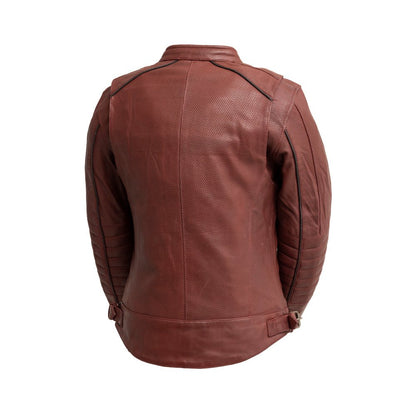 Jada - Women's Perforated Motorcycle Leather Jacket Women's Perforated Leather Jacket First Manufacturing Company