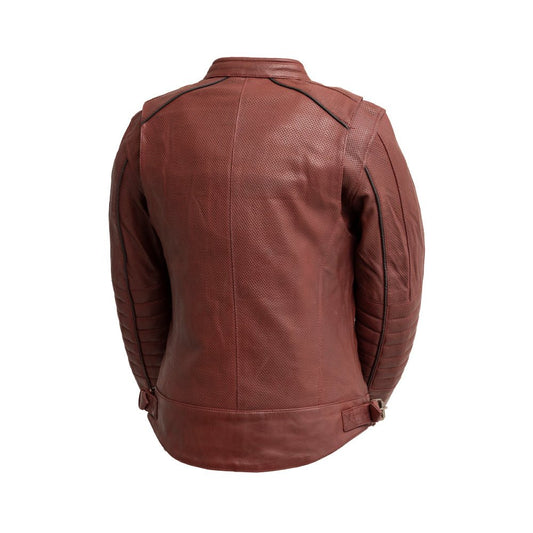 Jada - Women's Perforated Motorcycle Leather Jacket Women's Perforated Leather Jacket First Manufacturing Company