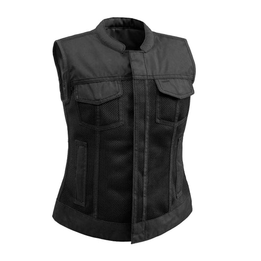 Jessica Moto Mesh Women's Motorcycle Vest Women's Moto Mesh Vest First Manufacturing Company Black XS