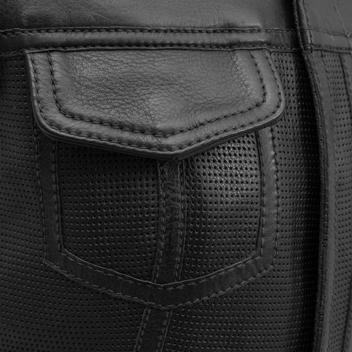 Jessica Perforated Women's Motorcycle Leather Vest Women's Perforated Leather Vest First Manufacturing Company