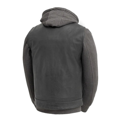 Kent Men's Motorcycle Leather Vest and Hoodie Men's Hoodie First Manufacturing Company
