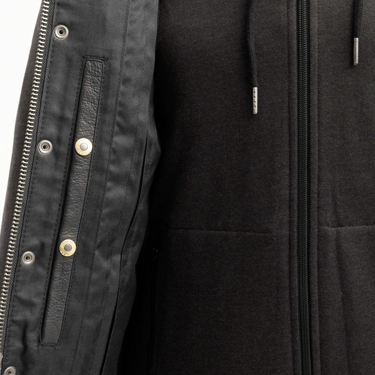 Kent Men's Motorcycle Leather Vest and Hoodie Men's Hoodie First Manufacturing Company