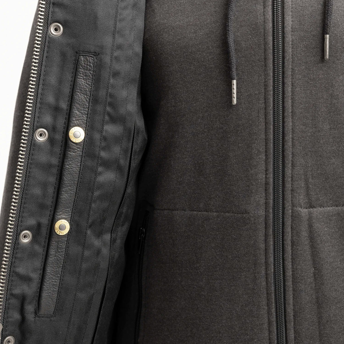 Kent Men's Motorcycle Leather Vest and Hoodie Men's Hoodie First Manufacturing Company