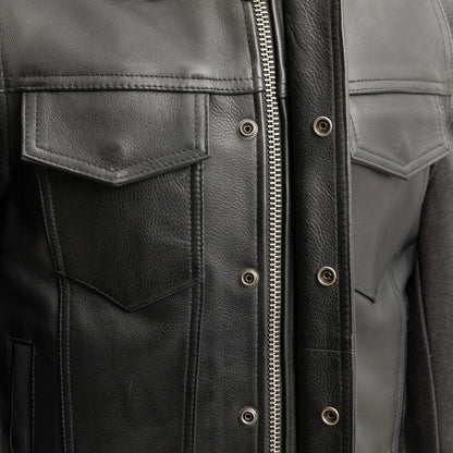Kent Men's Motorcycle Leather Vest and Hoodie Men's Hoodie First Manufacturing Company