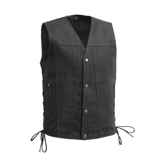 Lone Star Men's Motorcycle Twill Vest Men's Twill Vest First Manufacturing Company Black S