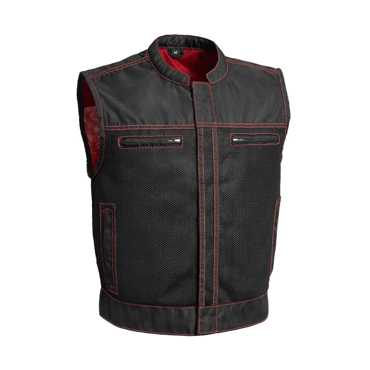 Lowrider Moto Mesh Men's Motorcycle Vest Men's Moto Mesh Vest First Manufacturing Company Black Red S