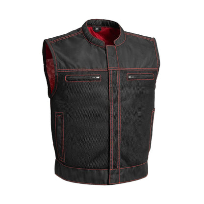 Lowrider Moto Mesh Men's Motorcycle Vest Men's Moto Mesh Vest First Manufacturing Company Black Red S
