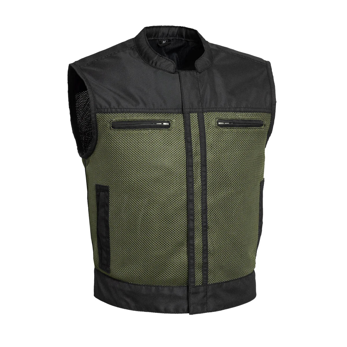 Lowrider Moto Mesh Men's Motorcycle Vest Men's Moto Mesh Vest First Manufacturing Company Black Green S