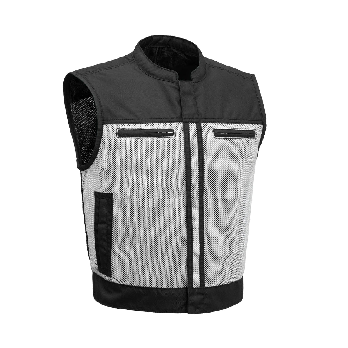 Lowrider Moto Mesh Men's Motorcycle Vest Men's Moto Mesh Vest First Manufacturing Company White S