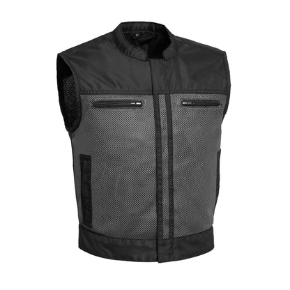 Lowrider Moto Mesh Men's Motorcycle Vest Men's Moto Mesh Vest First Manufacturing Company Black Grey S