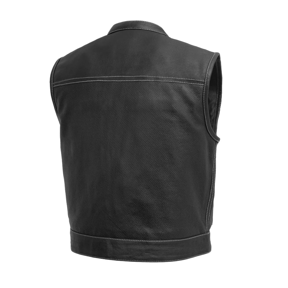 Lowrider Perforated Men's Leather Vest Men's Perforated Leather Vest First Manufacturing Company