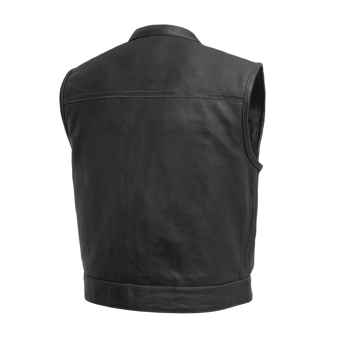 Lowrider Perforated Men's Leather Vest Men's Perforated Leather Vest First Manufacturing Company