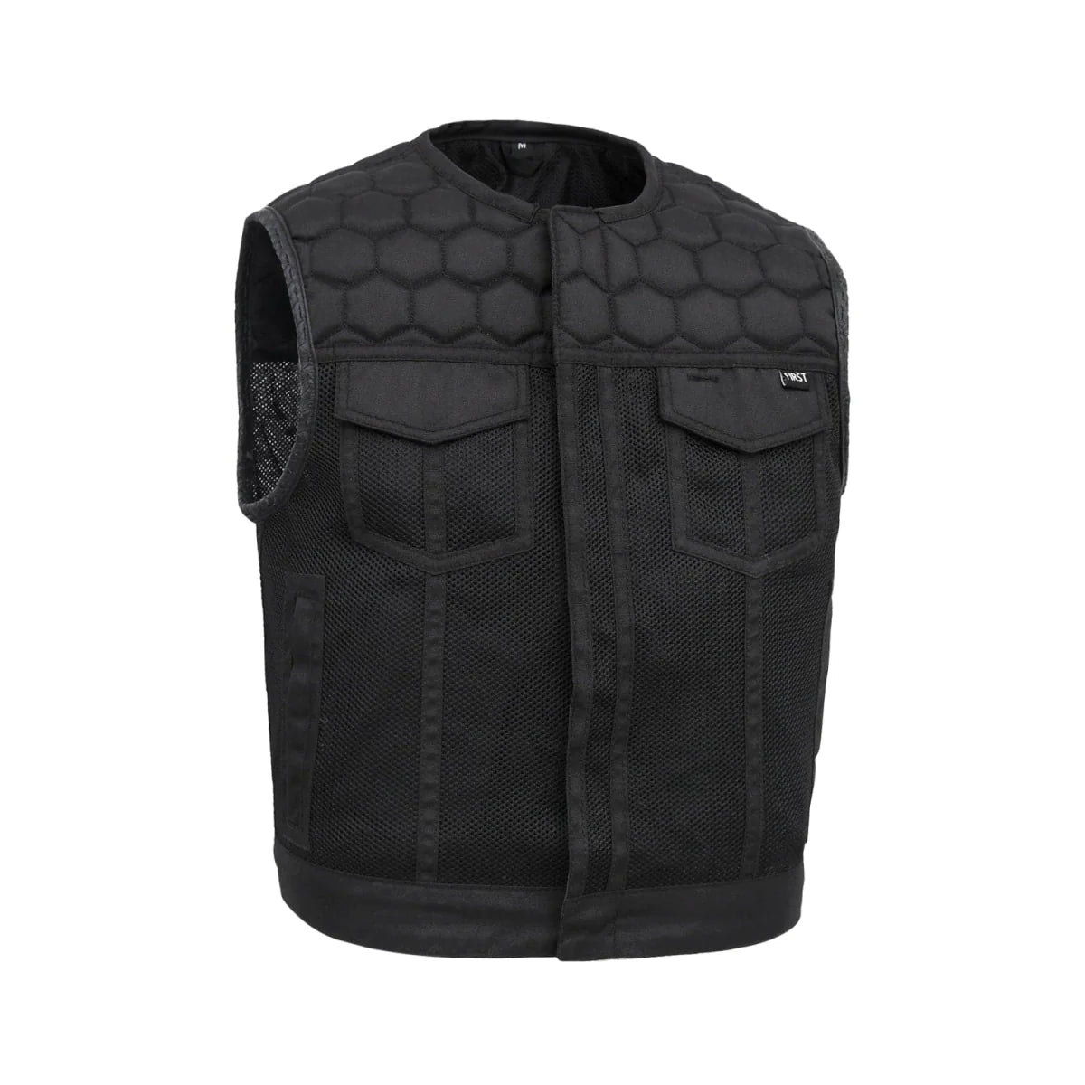 Lowside Hornet Moto Mesh Men's Club Style Vest Men's Moto Mesh Vest First Manufacturing Company Black S