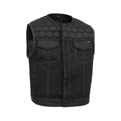 Lowside Hornet Moto Mesh Men's Club Style Vest Men's Moto Mesh Vest First Manufacturing Company Black S
