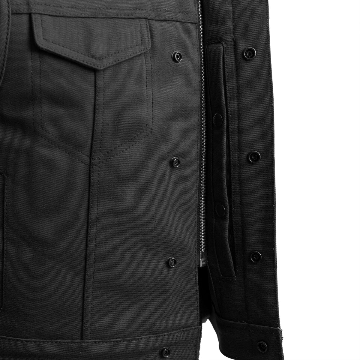 Lowside Black Men's Motorcycle Canvas Vest Men's Canvas Vests First Manufacturing Company   