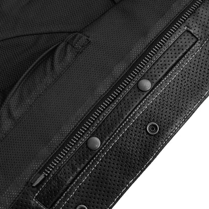Lowside Men's Perforated Motorcycle Leather Vest Men's Perforated Leather Vest First Manufacturing Company