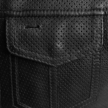 Lowside Men's Perforated Motorcycle Leather Vest Men's Perforated Leather Vest First Manufacturing Company