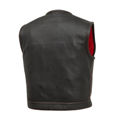 Lowside Men's Perforated Motorcycle Leather Vest Men's Perforated Leather Vest First Manufacturing Company