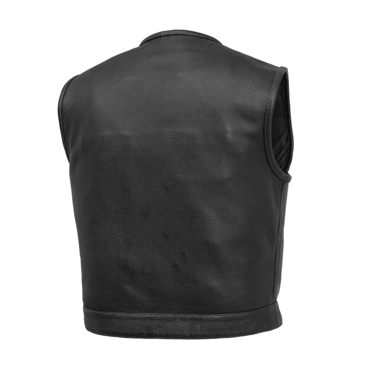 Lowside Men's Perforated Motorcycle Leather Vest Men's Perforated Leather Vest First Manufacturing Company