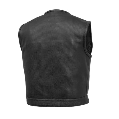Lowside Men's Perforated Motorcycle Leather Vest Men's Perforated Leather Vest First Manufacturing Company