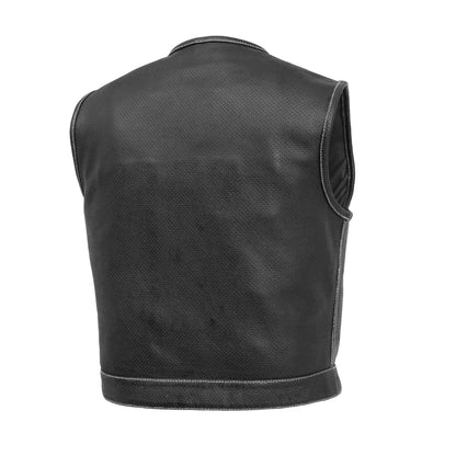 Lowside Men's Perforated Motorcycle Leather Vest Men's Perforated Leather Vest First Manufacturing Company