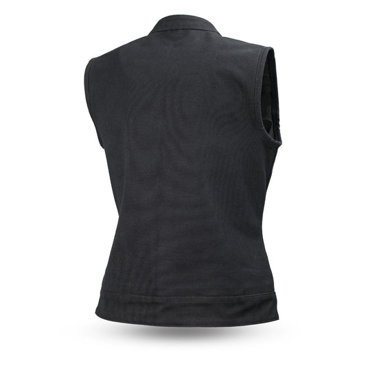 Ludlow Women's Motorcycle Canvas Vest Women's Canvas Vest First Manufacturing Company