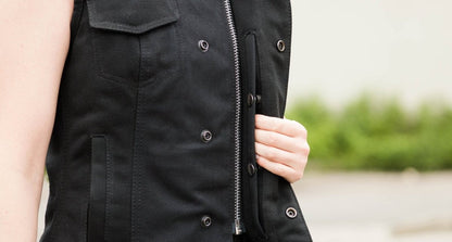 Ludlow Women's Motorcycle Canvas Vest Women's Canvas Vest First Manufacturing Company