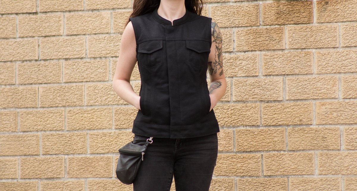 Ludlow Women's Motorcycle Canvas Vest Women's Canvas Vest First Manufacturing Company