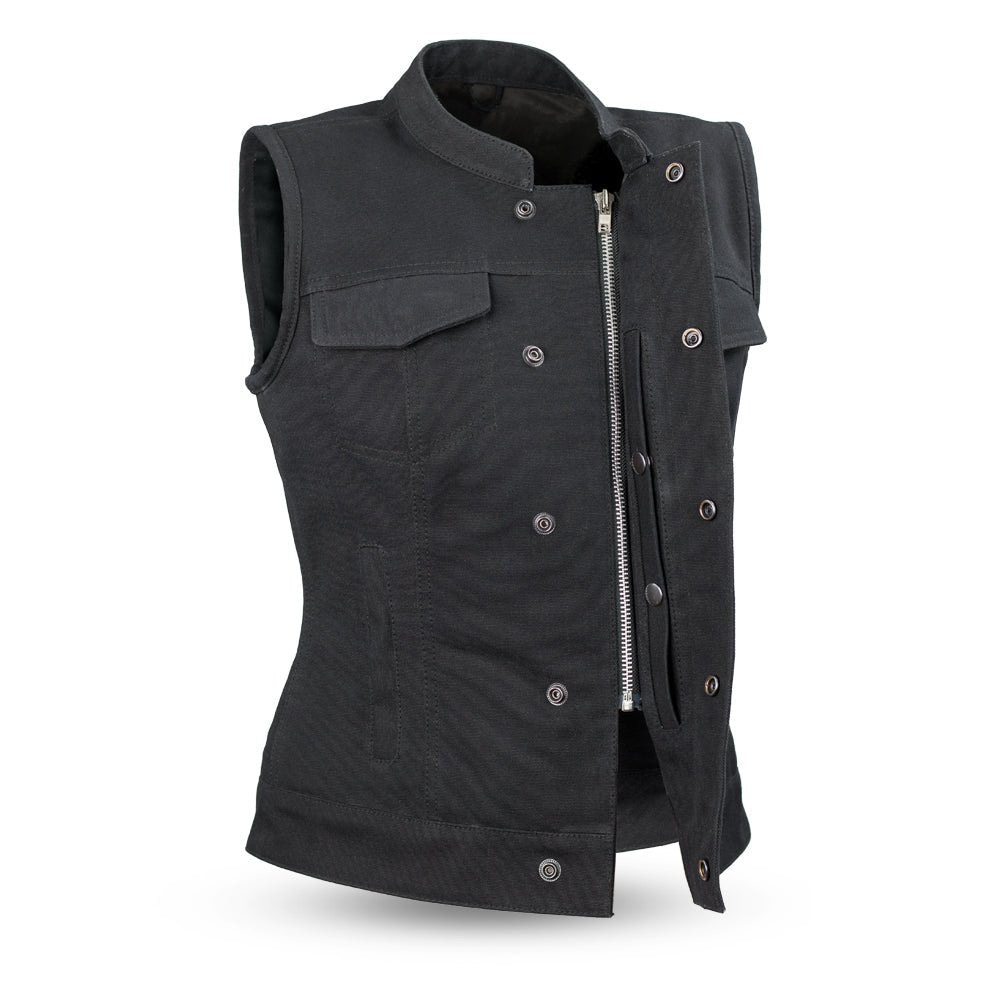 Ludlow Women's Motorcycle Canvas Vest Women's Canvas Vest First Manufacturing Company