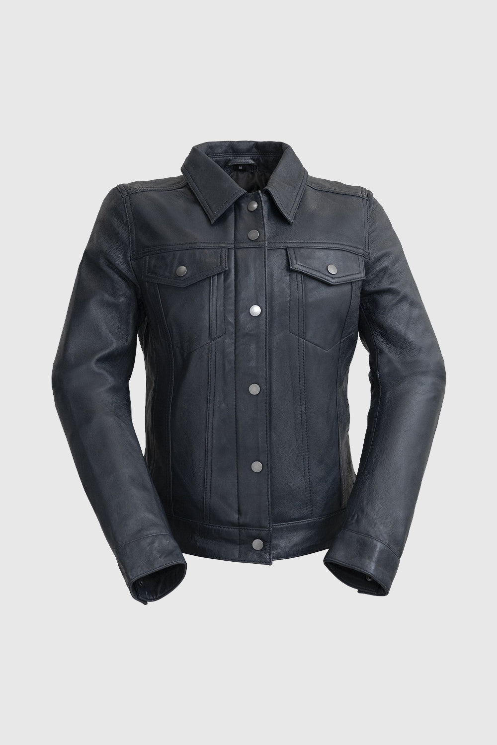 Madison Fashion Leather Jacket Women's Leather Jacket FMCo BLUE XS
