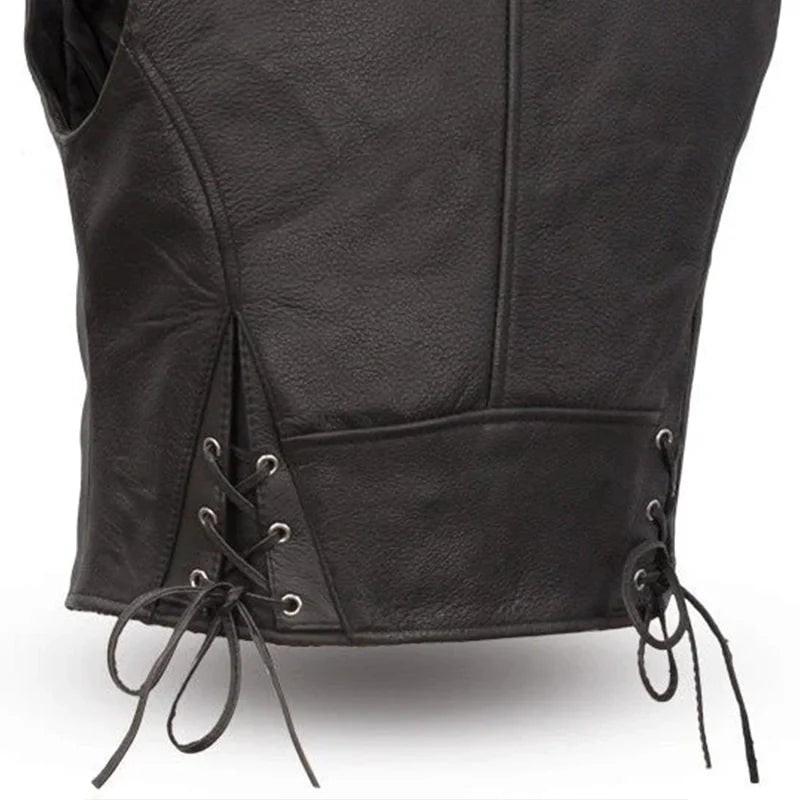 Montana Women's Motorcycle Leather Vest Women's Leather Vest First Manufacturing Company
