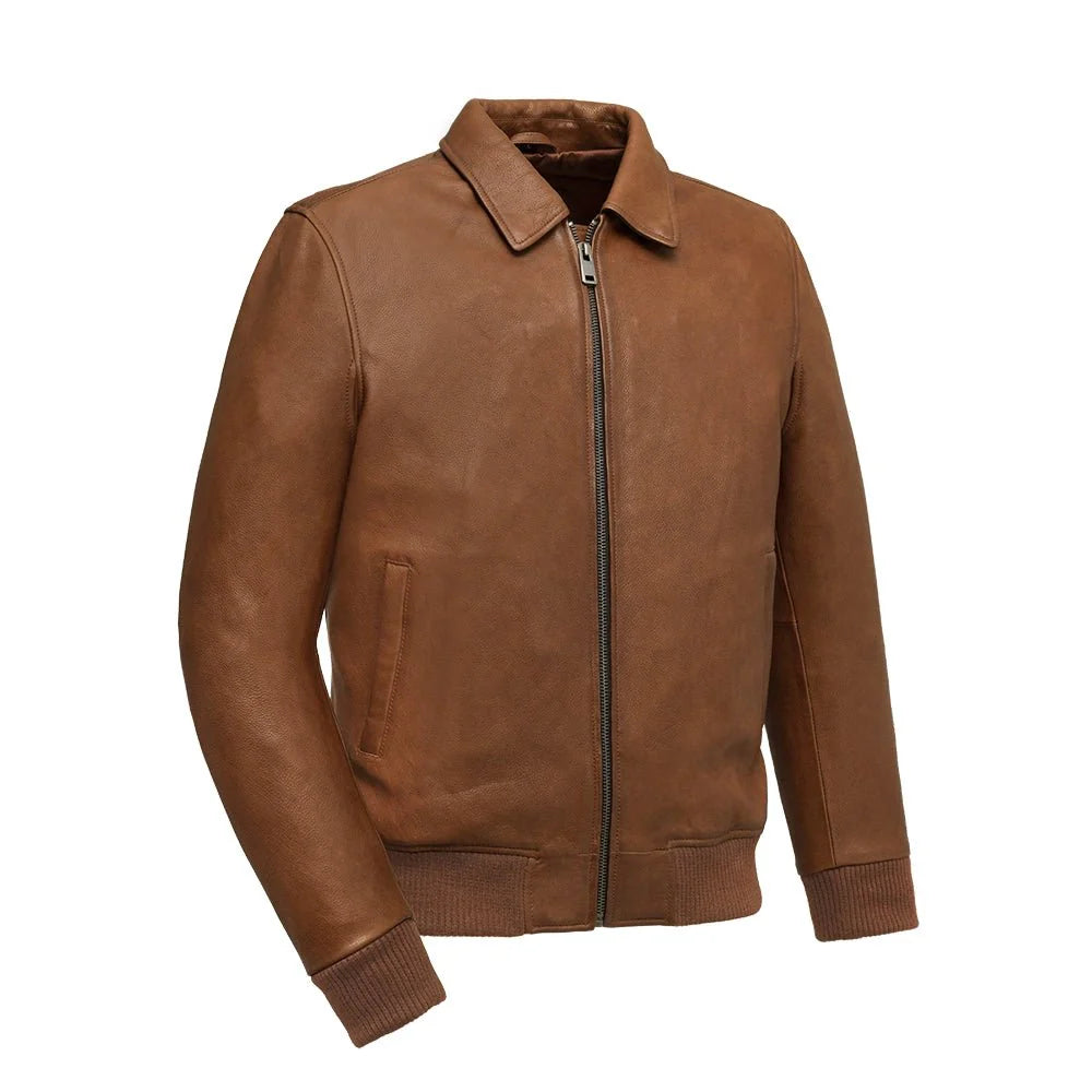 Moto Bomber - Men's Leather Jacket Men's Leather Jacket Jackets