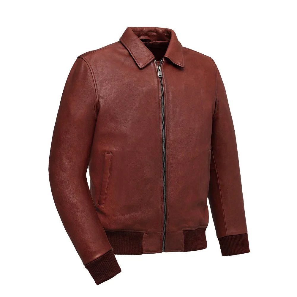 Moto Bomber - Men's Leather Jacket Men's Leather Jacket Jackets