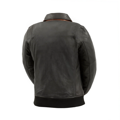 Nancy - Women's Moto Bomber Leather Jacket Women's Bomber Jacket First Manufacturing Company   