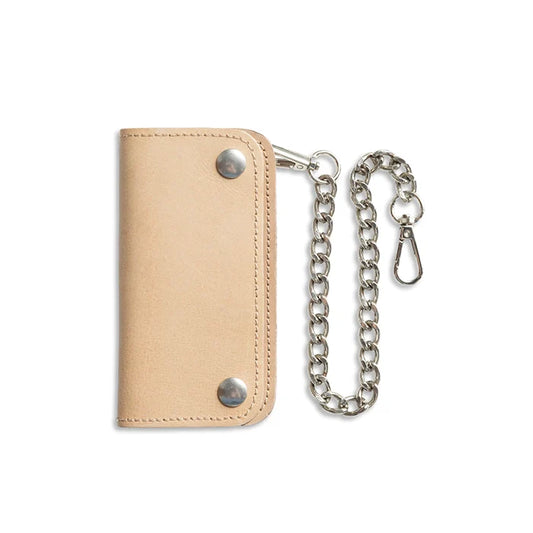 SMALL TRUCKER - Vegetable Tanned Leather Wallet Leather Wallet First Manufacturing Company NATURAL Chrome