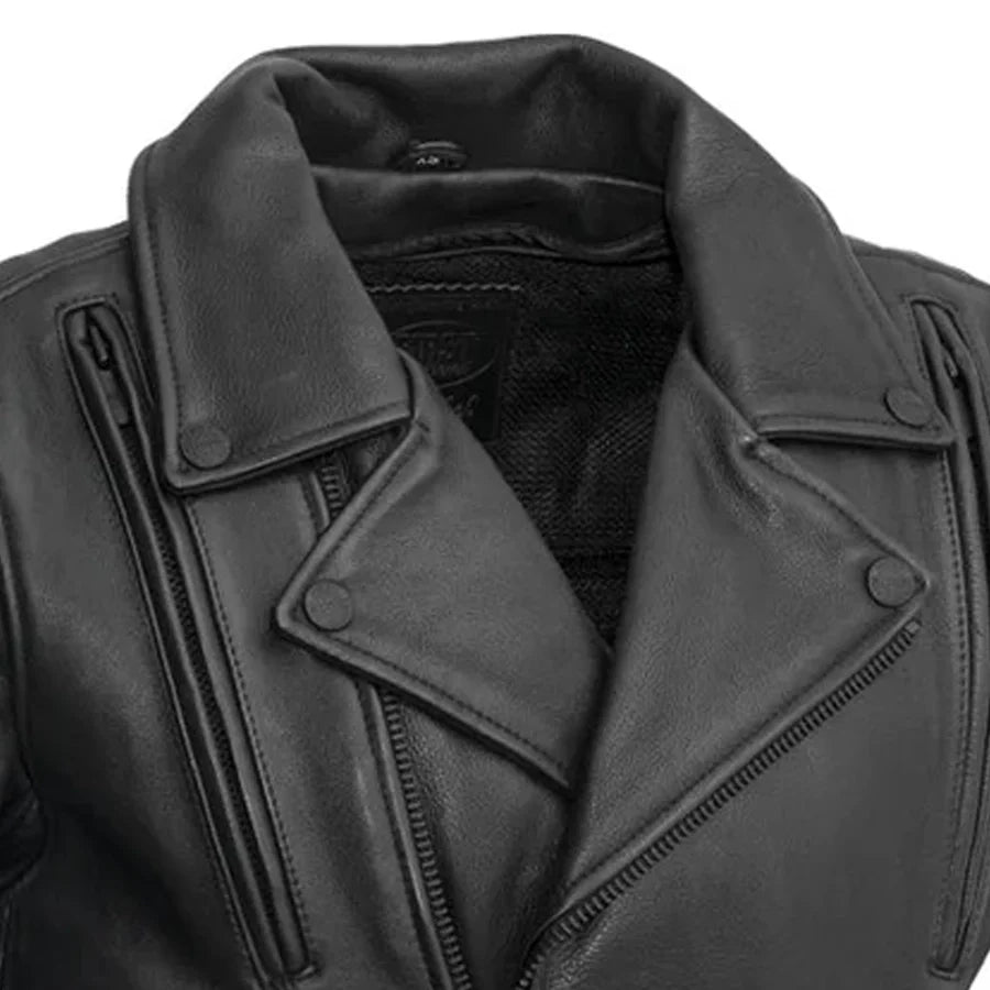 Night Rider Men's Motorcycle Leather Jacket Men's Leather Jacket First Manufacturing Company