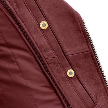 Popstar Women's Motorcycle Leather Jacket Oxblood Women's Leather Jacket Jackets