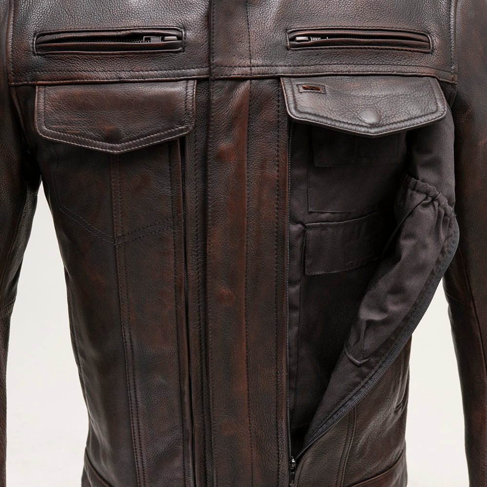 Raider Men's Motorcycle Leather Jacket Men's Leather Jacket First Manufacturing Company