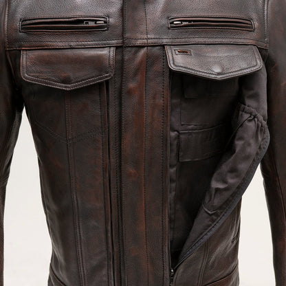 Raider Men's Motorcycle Leather Jacket Men's Leather Jacket First Manufacturing Company