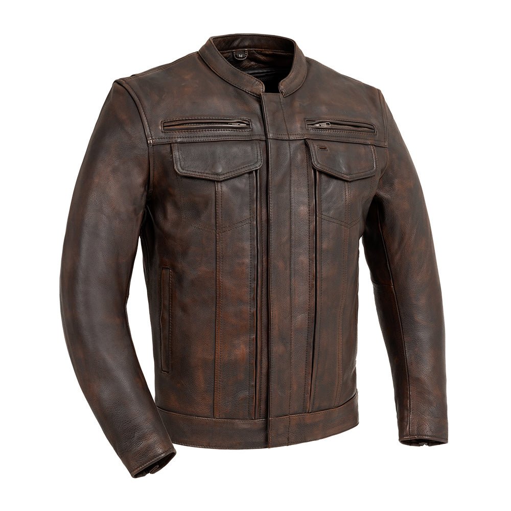 Raider Men's Motorcycle Leather Jacket Men's Leather Jacket First Manufacturing Company Copper S